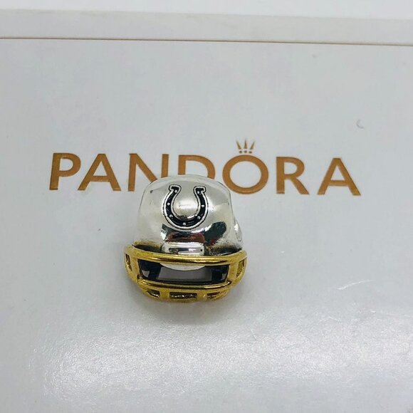 🌞📖Pandora Indianapolis Colts Football Helmet Bead Charm - Picture 1 of 3